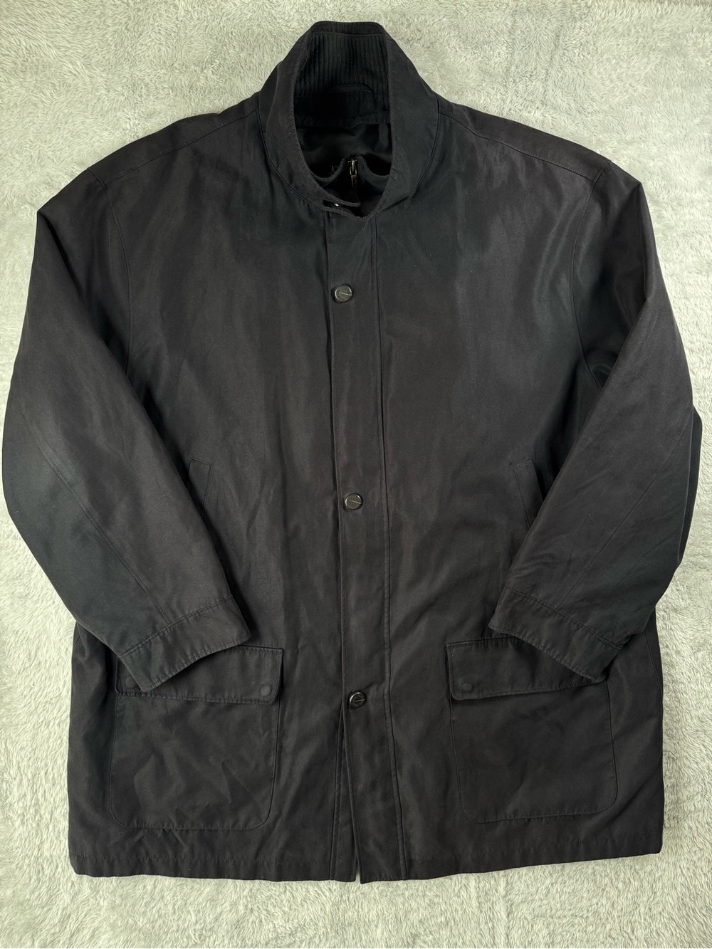 Jos. A. Bank Black Full Zip Snap Front Jacket Mens XXL